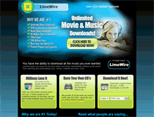 Tablet Screenshot of limewire-free-music-downloads.com